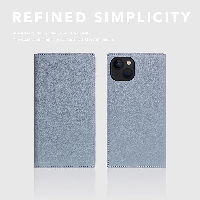 D8 Full Grain Leather Wallet Case for iPhone 15 - [2-in-1] Handcrafted Detachable Diary Style with Magnetic MagSafe Back Cover, Gift Box Included (Powder Blue)