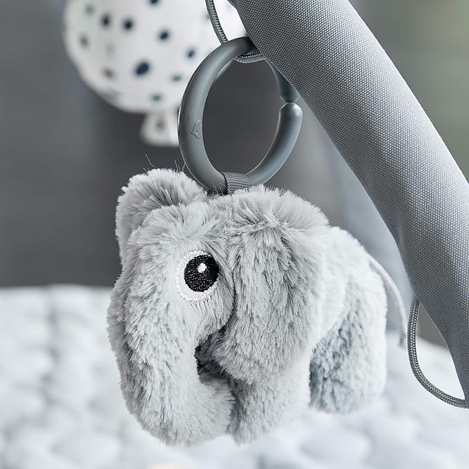 Done by Deer Activity Play Mat Deer Friends Grey - Baby Play Mat with 5 Toys for Sensory Stimulation and Early Development - Hang The Toys in 13 Different Positions on The Arches