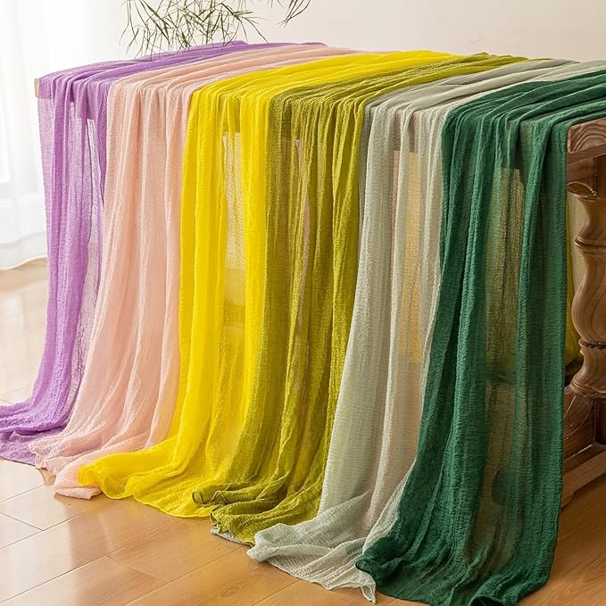 10Pcs Forest Green Cheesecloth Table Runner 120 Inches - Image 6