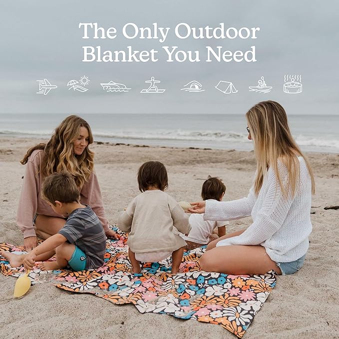 Nomadix Festival Blanket - Perfect for Picnics, Camping, & Lawn Seating - Plush Top & Water Resistant Base - Made with Post Consumer Recycled Materials - Hula Multi - 60x70