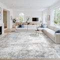 Area Rug 5x7 Living Room Rug Washable: No-Slip Abstract Soft Thin Large Brown by Oriannal
