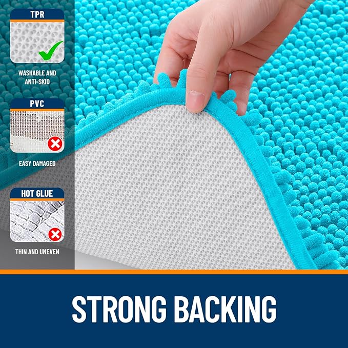 OLANLY Large Bathroom Rugs 45x27, Extra Soft Absorbent Chenille Bath Rugs - Image 6