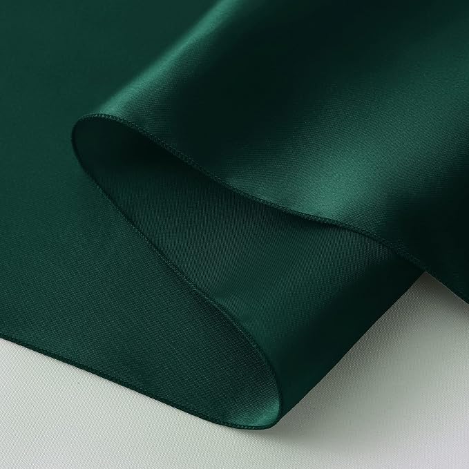 Horbaunal 12 Pack Forest Green Satin Table Runner 12 x 108 Inch | Smooth Table - Image 7