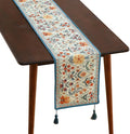 Designer French Linen Extra Long Table Runner, Colorful Floral Pattern by Isaennehomedecoration