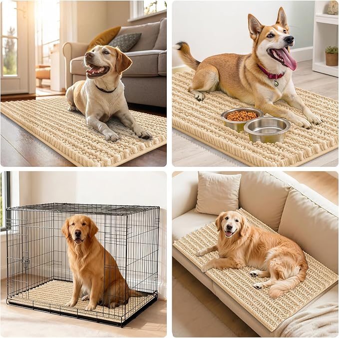 Smiry Dog Door Mat for Muddy Paws 59x35, Absorbent Dirt Trapper, Non-Slip - Image 7