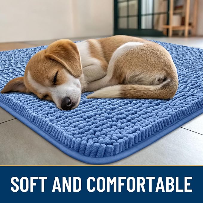Smiry Dog Door Mat for Muddy Paws 24x16, Absorbent Dirt Trapper, Non-Slip - Image 2
