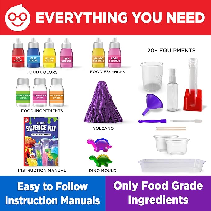 Doctor Jupiter My First Science Kit, Chemistry Set for Kids Ages 4-5-6-7-8 | Birthday Gift Ideas for 4+ Year Old Boys & Girls | Toy Stem Kit with 50+ Experiments | Learning & Educational Projects