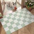 GarveeHome Checkered Sage Green 2x3 Washbale Rug Door Mat Geometric Diamond Dot by GarveeHome