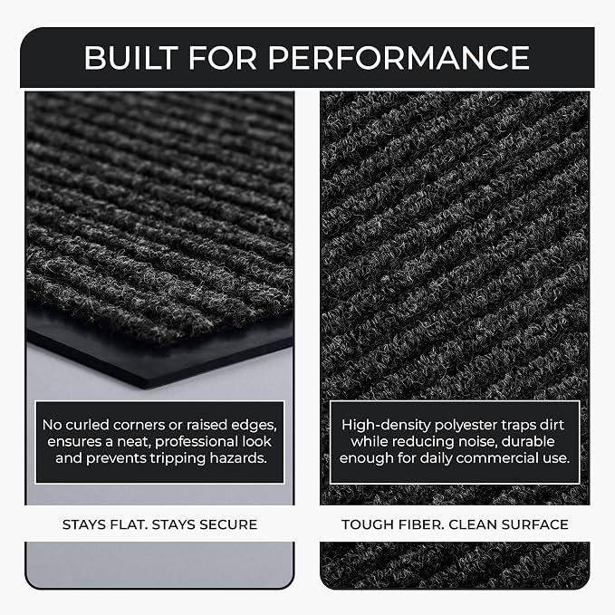 Commercial Door Mat 4'x6' Charcoal, Heavy Duty Industrial Floor Mat - Image 6