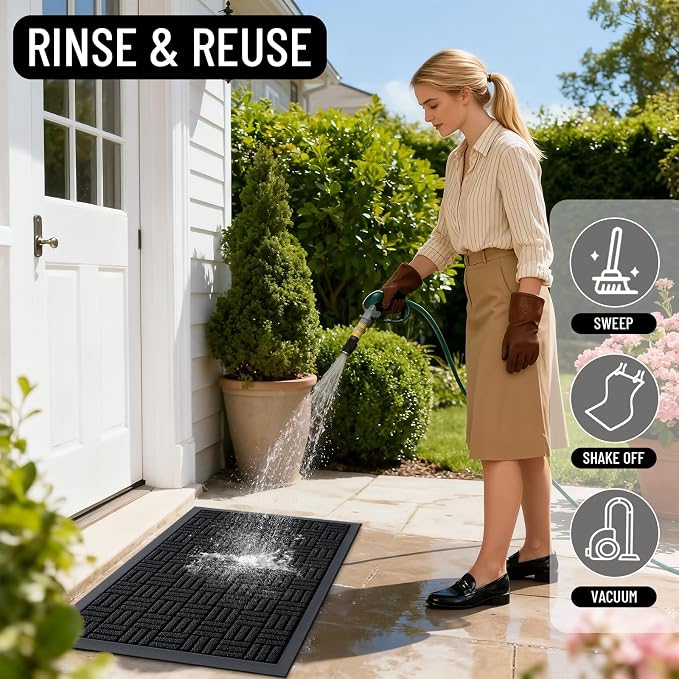 OLANLY Front Door Mat Outside Entrance 71x23, Heavy Duty Sturdy Natural Rubber - Image 8