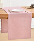 Wracra Linen Table Runner, Burlap Pink Table Runners 60 Inches Long | Rich by Wracra
