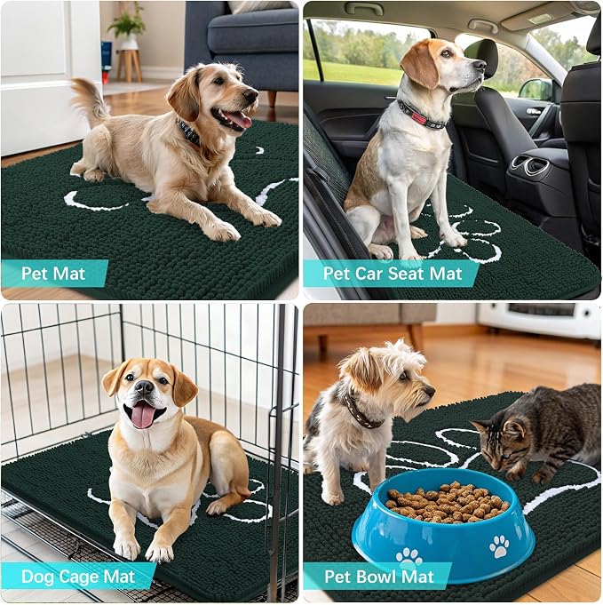 OLANLY Dog Door Mat for Muddy Paws 59x24, Paw Print Design, Absorbs Moisture - Image 7