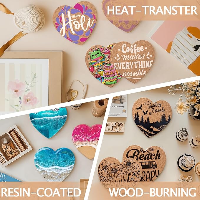 100 PCS Cork Coasters for Laser Engraving, Thick Absorbent Blank Coasters | 4 - Image 7