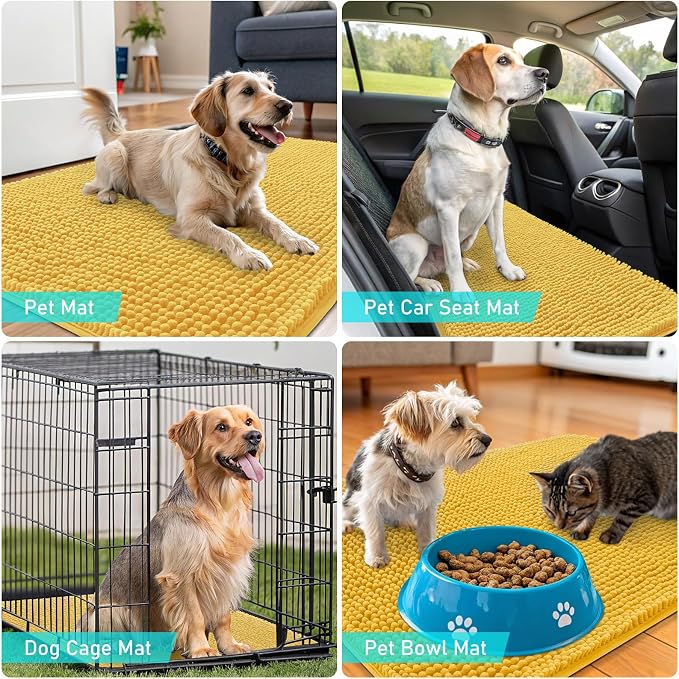 OLANLY Dog Door Mat for Muddy Paws 35x24, Absorbs Moisture and Dirt, Absorbent - Image 7