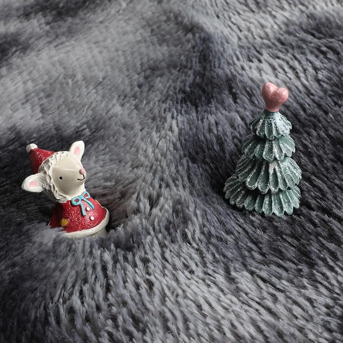 Amdrebio Tie-Dyed Dark Grey Round Area Rugs - Image 2