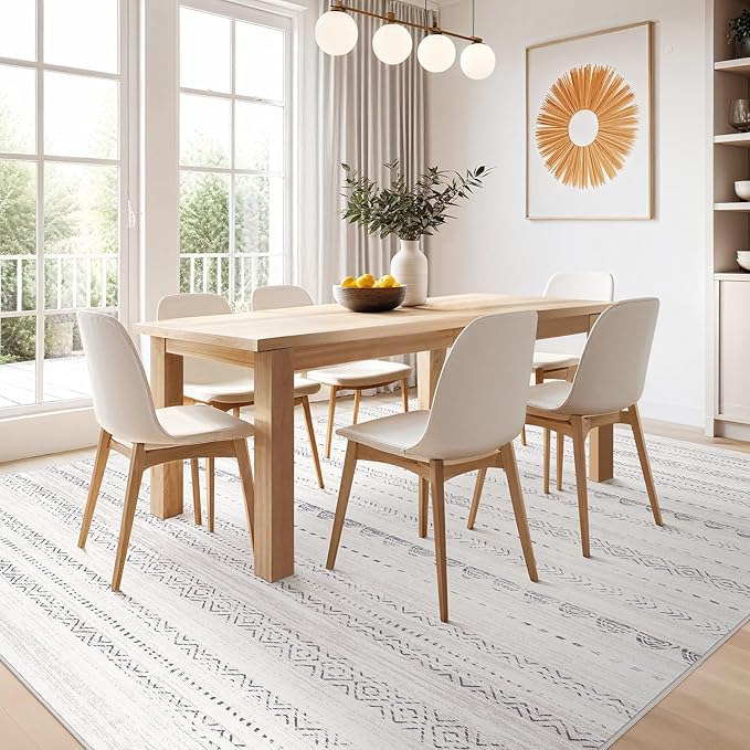 Nakagishi 6x10 Area Rugs Living Room: Washable Boho Large Neutral Soft - Image 6