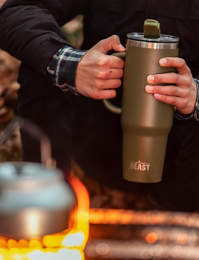 Beast 42 oz Tumbler with Handle Stainless Steel Vacuum Insulated Coffee Ice Cup - Image 2