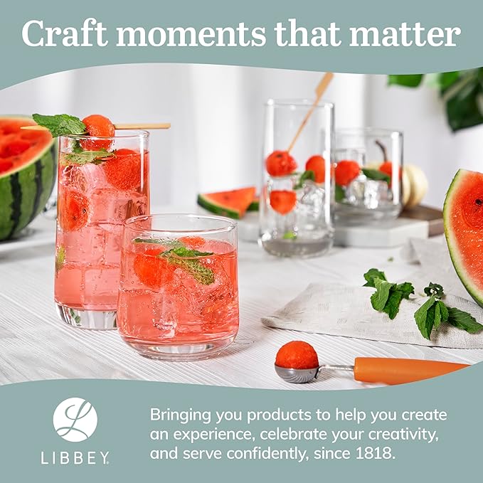 Libbey Ascent Tumbler & Rocks Drinking Glasses Set of 16, and More - Image 6