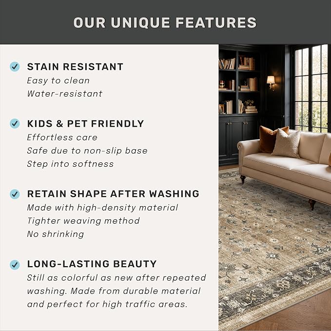 Natural Taupe 2x8 Runner Rug for Hallway, Long Runner Rug for Kitchen, Entryway - Image 7