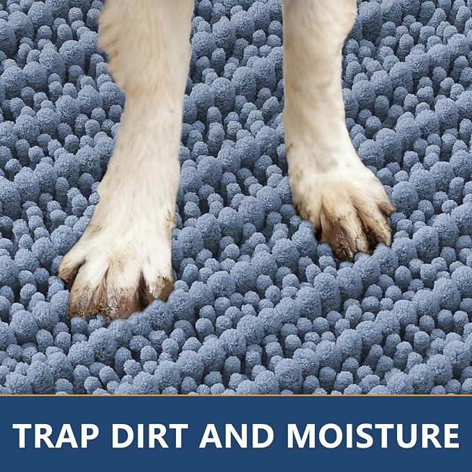 Smiry Dog Door Mat for Muddy Paws 36x24, Absorbent Dirt Trapper, Non-Slip - Image 4