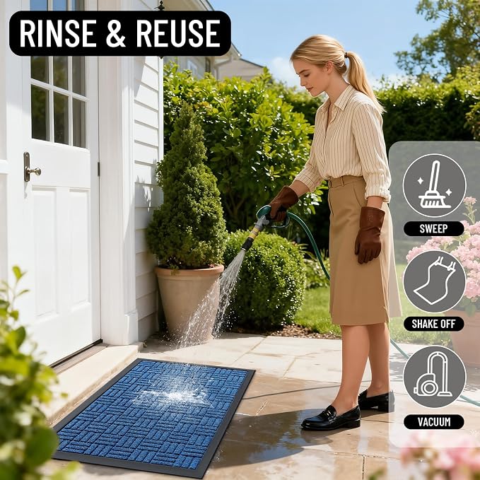 OLANLY Front Door Mat Outside Entrance 33x21, Heavy Duty Sturdy Natural Rubber - Image 7