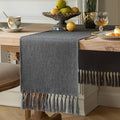 Graphite Grey Table Runners 60 Inches Long, Burlap Linen Style Rustic Farmhouse by ZEEMARTONLINE