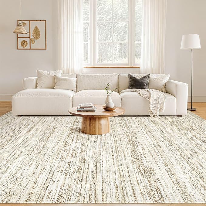 Nakagishi 6x9 Area Rugs Living Room: Washable Boho Large Neutral Modern Soft - Image 4