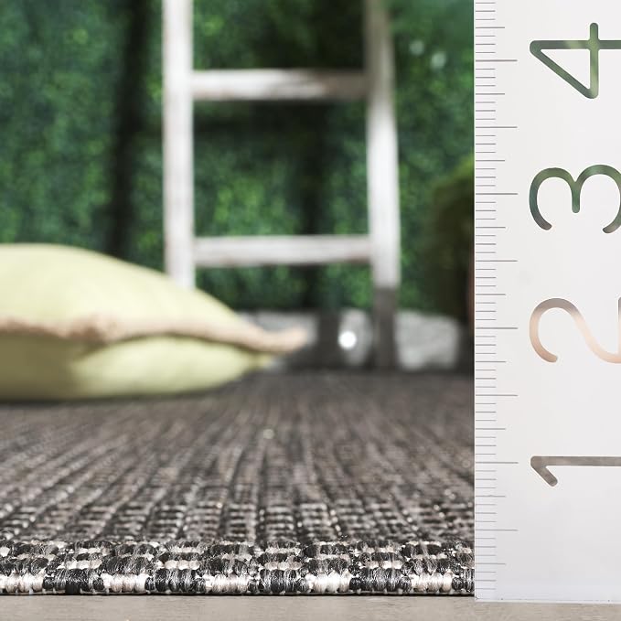 SAFAVIEH Courtyard Collection 5'3" x 7'7" Black/Beige CY8521 Indoor/ Outside - Image 5