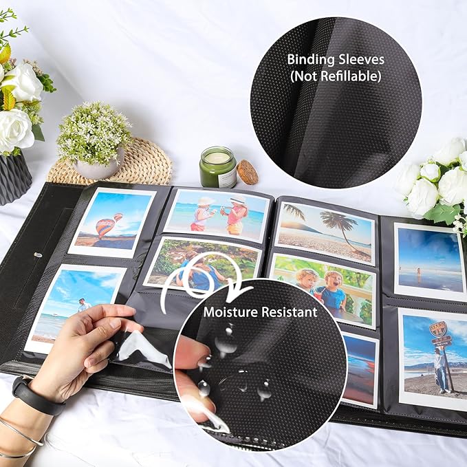 RECUTMS Photo Album 4x6 1000 Pockets Photos, Extra Large Capacity Family Wedding Picture Albums Holds 1000 Horizontal and Vertical Photos (Black)