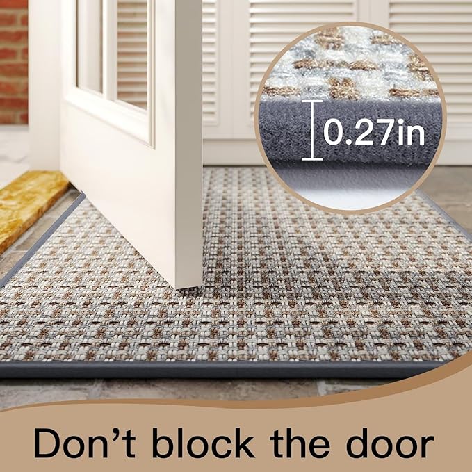 Door Mat 17"x30", Door Mat Indoor Entrance Dirt Resistant and Absorbent - Image 4