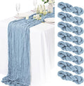 8 Pack Dusty Blue Cheesecloth Table Runner 10FT Long Boho Gauze Fabric Table by Lamshionow
