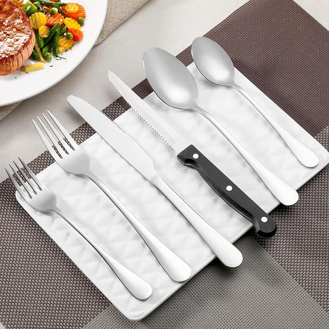 8 Pcs Teaspoons Set, Food-Grade Stainless Steel Spoons Silverware, Cutlery Tea - Image 6