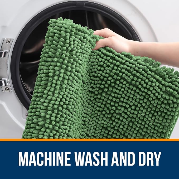 OLANLY Large Bathroom Rugs 70x46, Extra Soft Absorbent Chenille Bath Rugs - Image 5