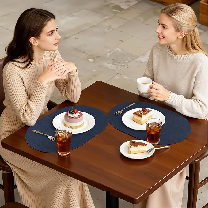 Placemats Set of 8, 11.8 x 17 Inch, Waterproof Wipeable Reversible PU Placemat - Image 7