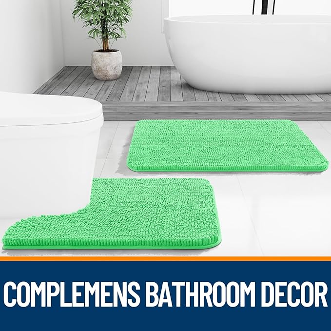 OLANLY Bathroom Rugs 36x24, Extra Soft Absorbent Chenille Bath Rugs, Rubber - Image 7