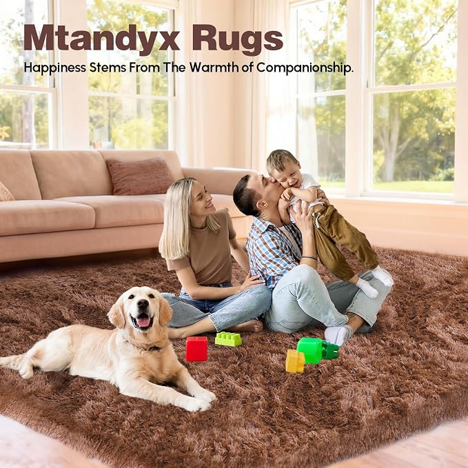 Large 9x12 Area Rug for Living Room, Soft Shag Rugs for Bedroom, Non-Slip Ultra - Image 3