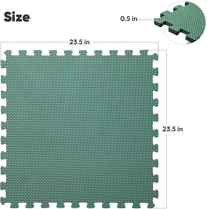Home Gym Mat, Puzzle Exercise Mat, EVA Interlocking Foam Floor Tiles - Image 2