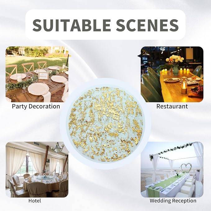 Snowkingdom Disposable Gold Placemats Set of 12 Metallic Round 13 Inch Foil - Image 6