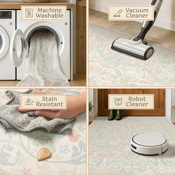 3x5 Washable Area Rugs for Bedroom Non Slip, Soft Laundry Room Mat for Floor - Image 4
