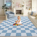 GarveeHome Checkered Light Blue and White 8x10 Area Rugs by GarveeHome