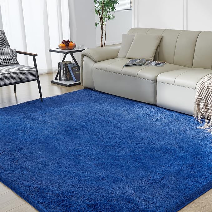 Ultra Soft Rug for Living Room, 8X10 Fluffy Shag Area Rug for Bedroom, Modern - Image 9