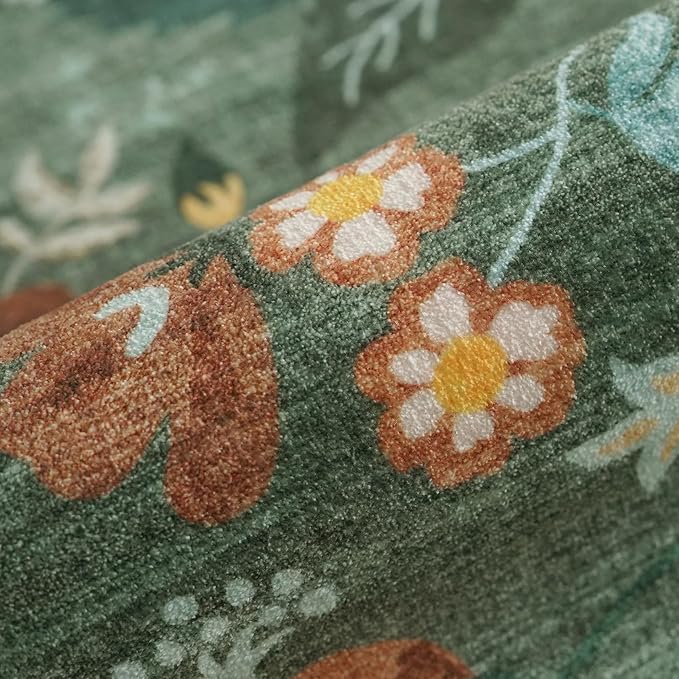 Washable 2'6x12 Hallway Runner Rug: Soft Entryway Kitchen Floral Runners Non - Image 5