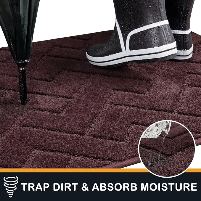 PURRUGS Dirt Trapping Door Mat 20" x 31.5", Non-Slip Machine Washable Entry Rug - Image 5
