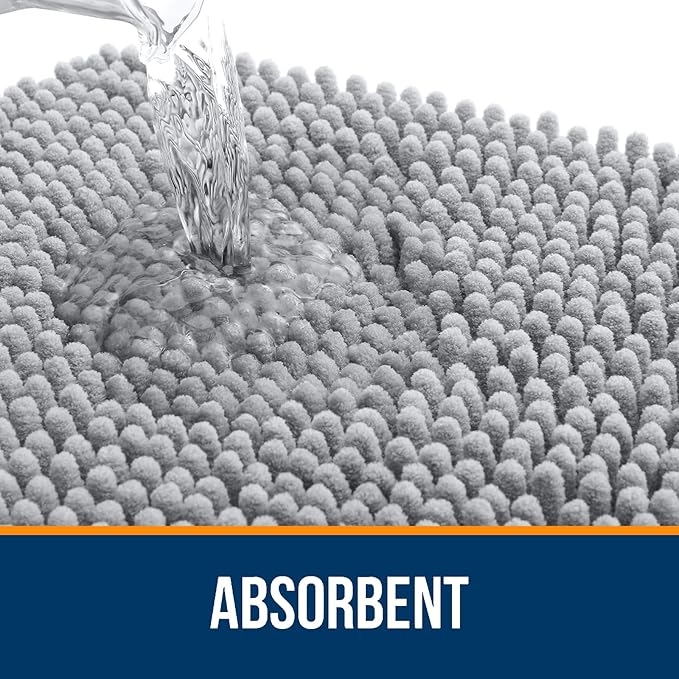 OLANLY Bathroom Rugs 30x20, Extra Soft Absorbent Chenille Bath Rugs, Rubber - Image 4