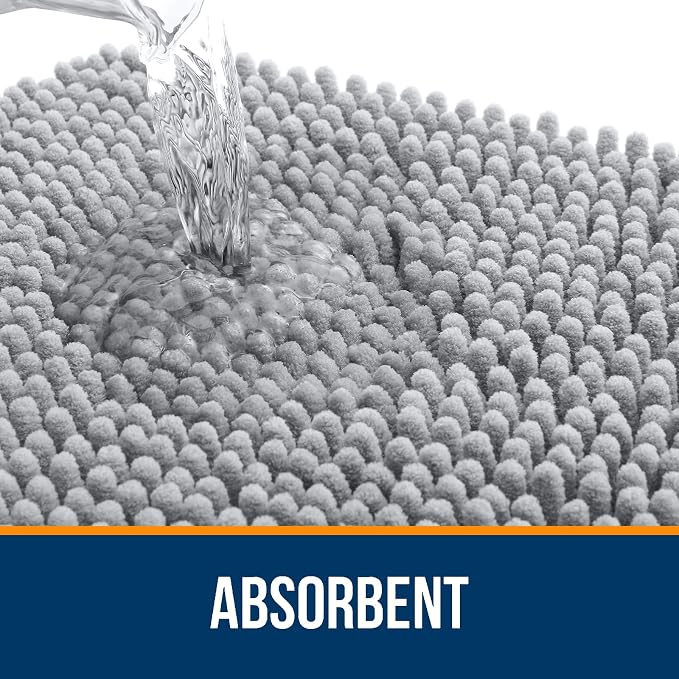 OLANLY Large Bathroom Rugs 47x32, Extra Soft Absorbent Chenille Bath Rugs - Image 4