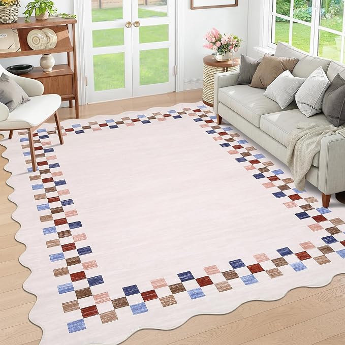 GarveeHome Area Rug 6x9 Large Living Room Modern Border Throw Rug - Image 8