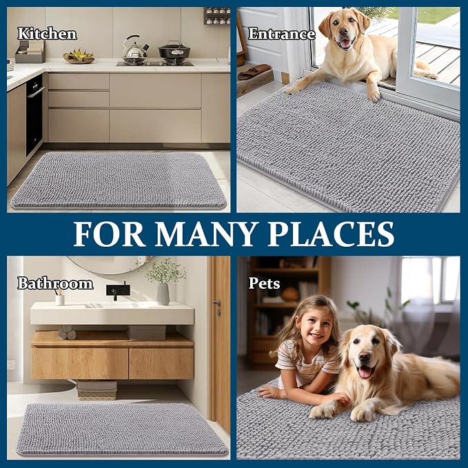 OLANLY Dog Door Mat for Muddy Paws 70x46, Absorbs Moisture and Dirt, Absorbent - Image 8