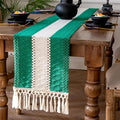 EMMTEEY Boho Table Runner with Tassels 108 Inches Long, Scratch & Heat Resistant by EMMTEEY