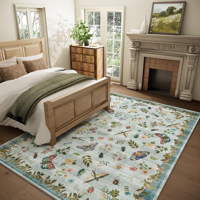 Machine Washable Rugs for Living Room: 6x9 Area Rugs Stain Resistant Non Slip - Image 2