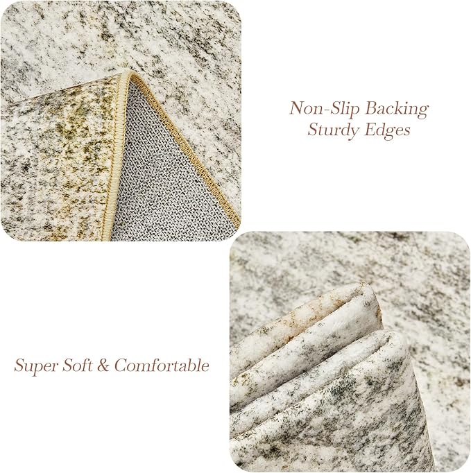 Soalmost 10x14 Area Rugs for Living Room, Non Slip Machine Washable Vintage Rugs - Image 5